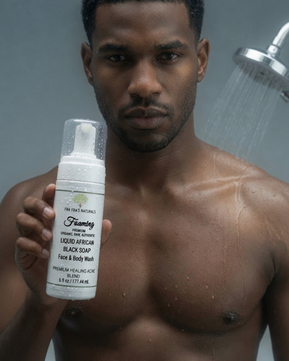Fra Fra's Naturals | Premium Healing Acne Foaming African Black Soap Face and Body Wash