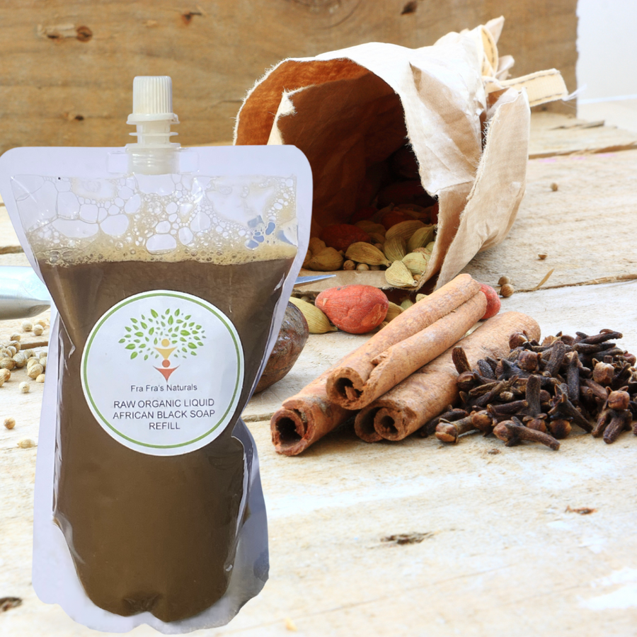 Fra Fra's Naturals | Premium Organic Raw Liquid African Black Soap - Spicy Scents