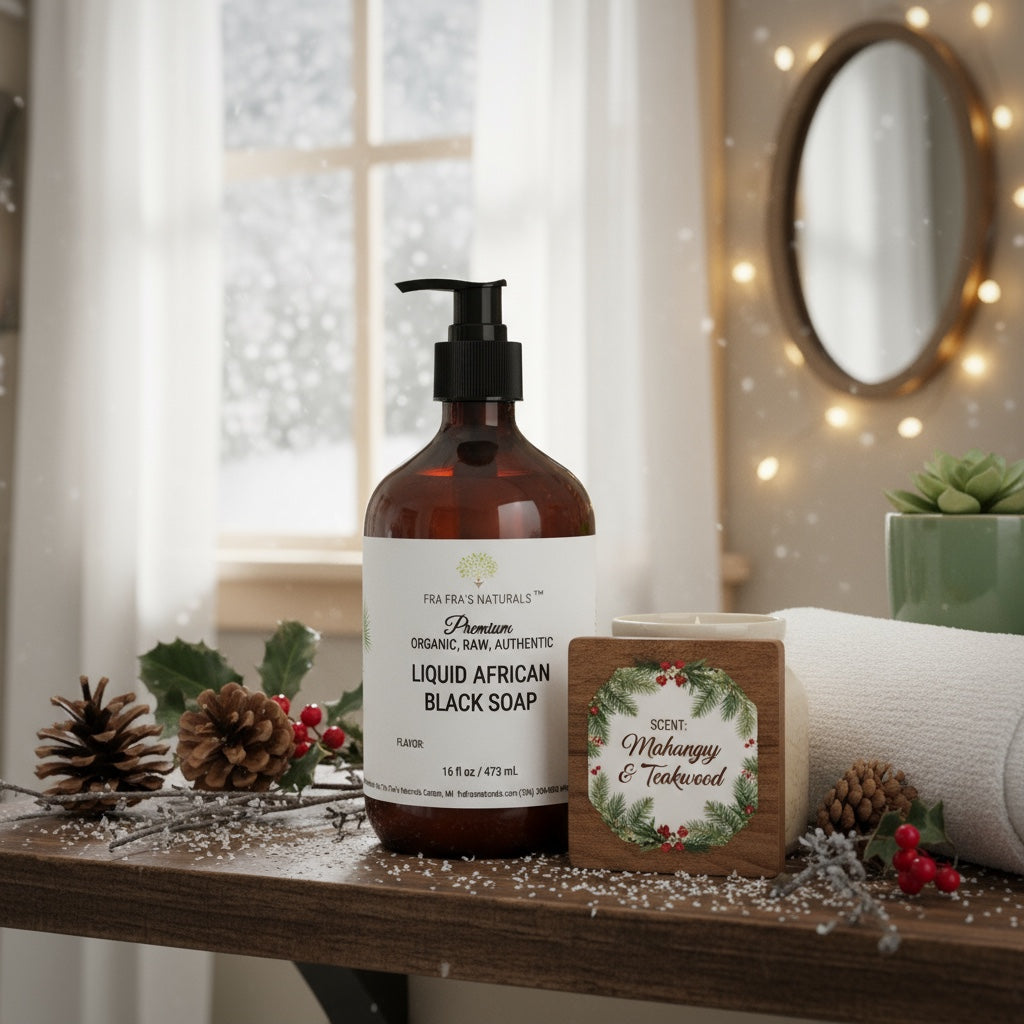 Holiday Aromas Raw Organic Unrefined Liquid African Black Soap