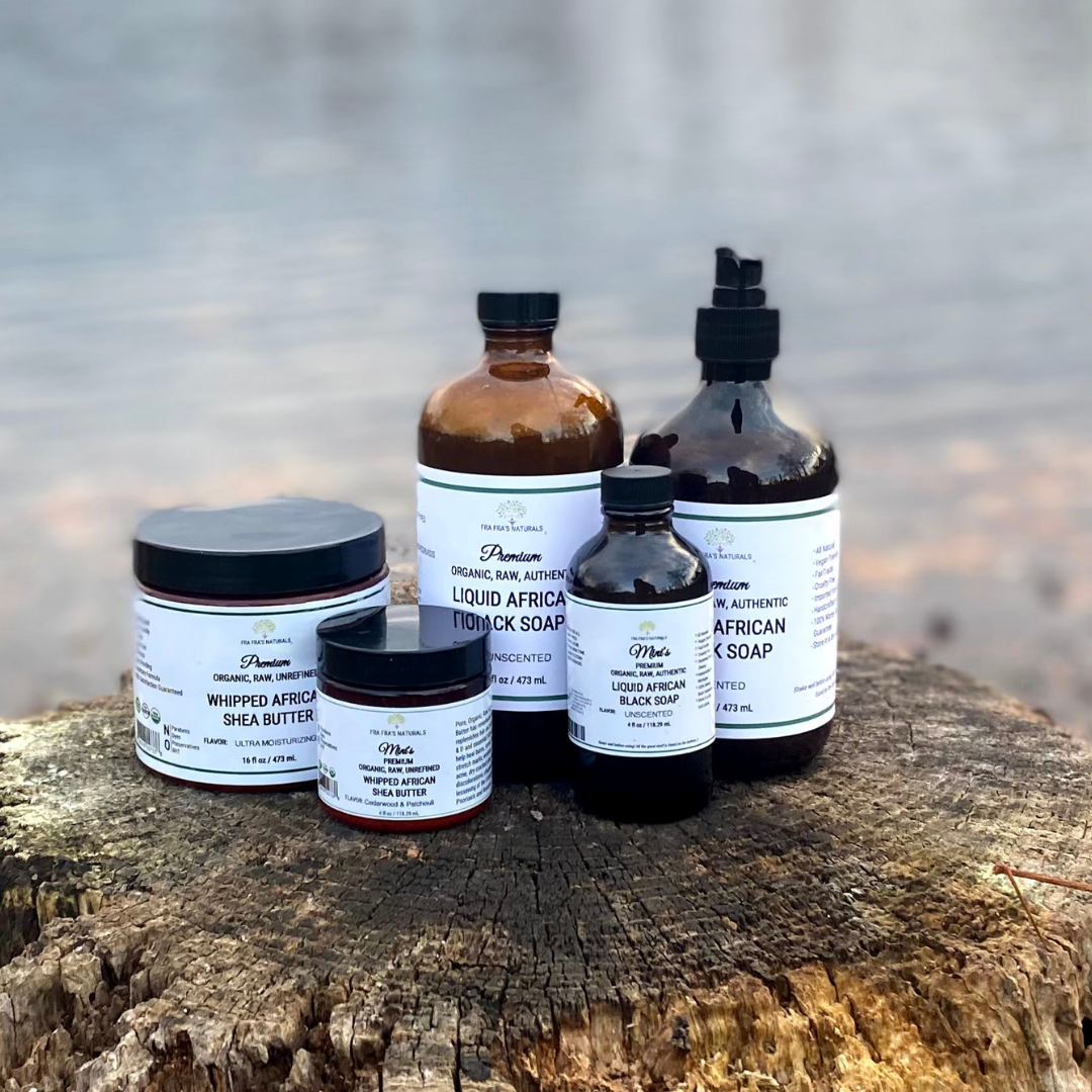 Grade A Organic Unrefined Whipped Shea Butter & Raw African Black Soap