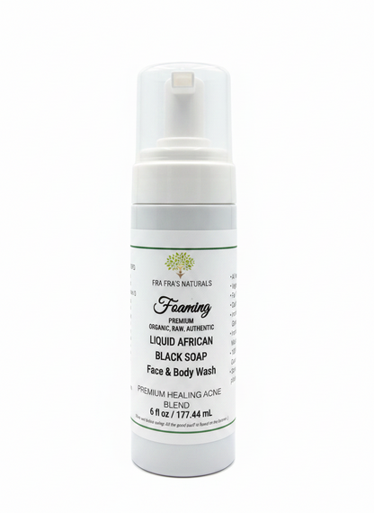 Fra Fra's Naturals | Premium Healing Acne Foaming African Black Soap Face and Body Wash