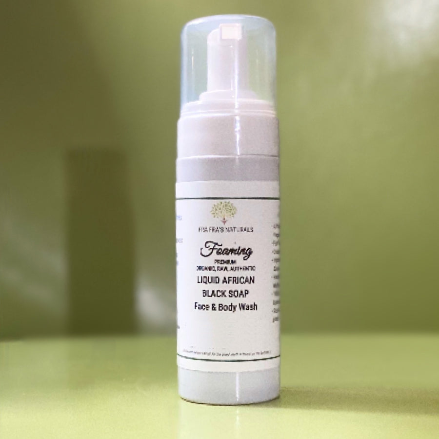 Fra Fra's Naturals | Premium EXTREME Calming Detox Foaming African Black Soap Face and Body Wash - 6 oz