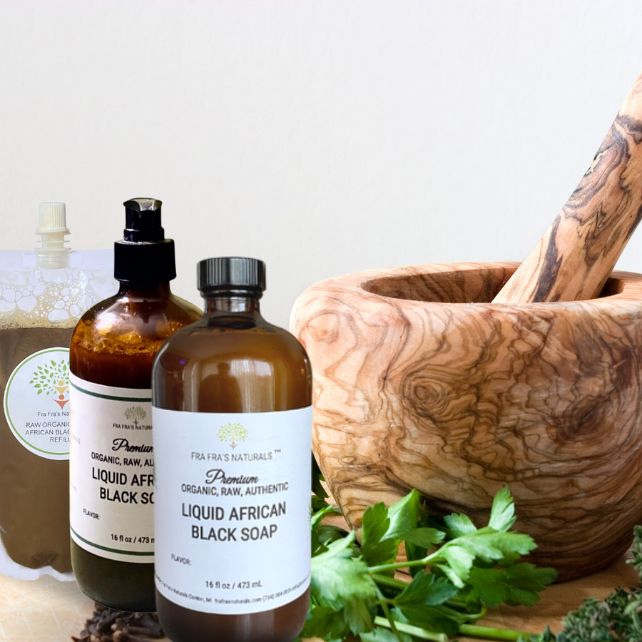 Fra Fra's Naturals | Premium Organic Raw Liquid African Black Soap - Herbal Scents