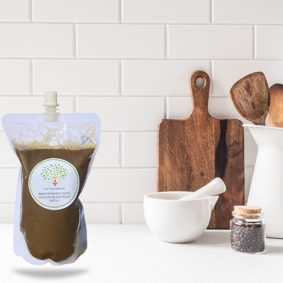 Fra Fra's Naturals | Premium Appetite Suppressant Liquid African Black Soap Blend -16 oz